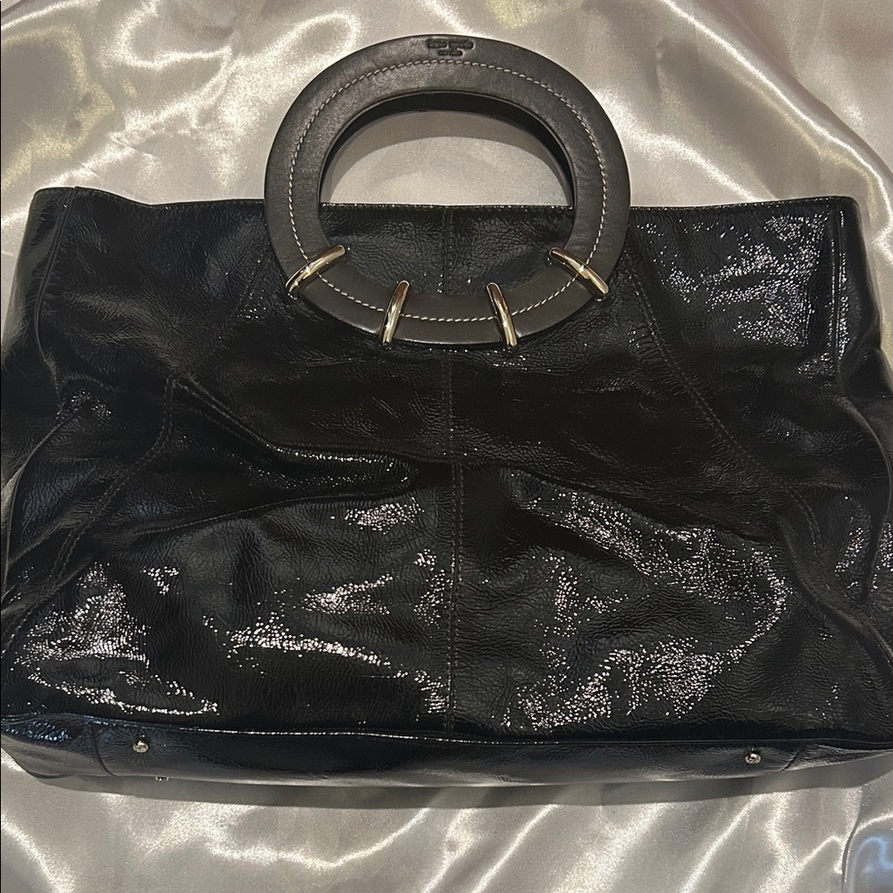 Kate Spade Shiny Black Tote with Leather Handles